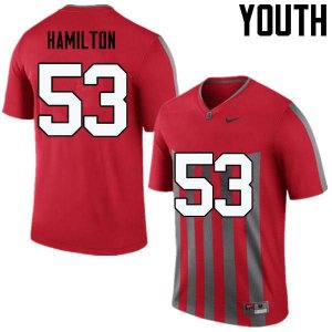 NCAA Ohio State Buckeyes Youth #53 Davon Hamilton Throwback Nike Football College Jersey JVY6645IN